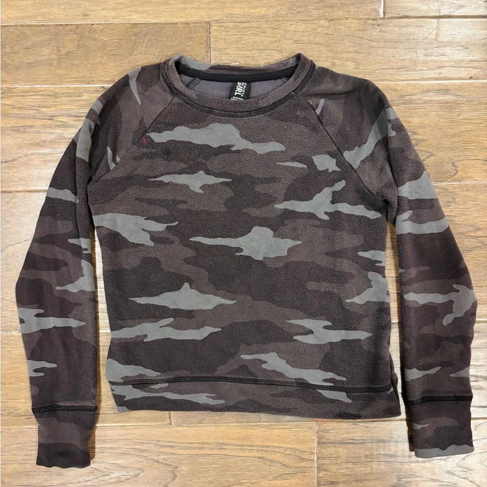 Athleta Kids Camo Sweatshirt - Black and Gray